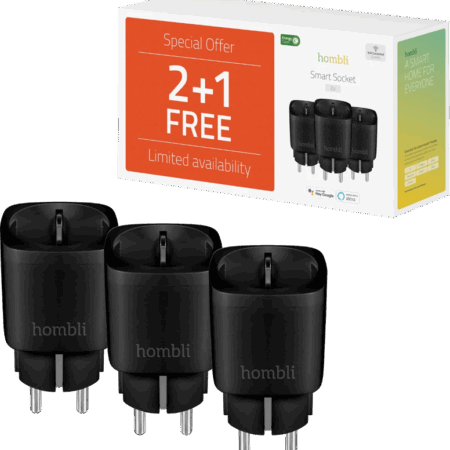Hombli Slimme Stekker Zwart 3-Pack