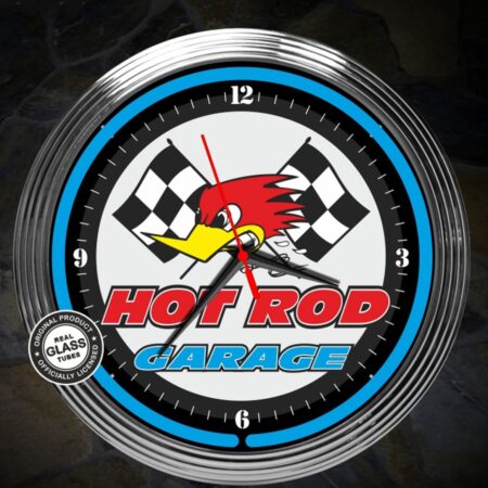 Hot Rod Garage Neonklok 38 cm | Real Neon Art