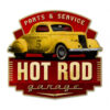 Hot Rod Garage Parts and Service Zwaar Metalen Bord | 20% korting | Fiftiesstore