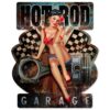 Hot Rod Garage Pin Up Metalen Bord Met Reliëf - 49 x 39 cm | Fiftiesstore