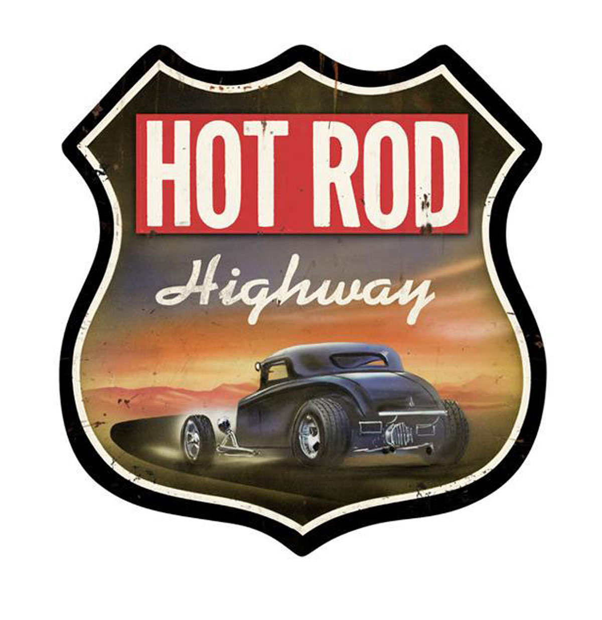 Hot Rod Highway Zwaar Metalen Bord | 12% korting | Fiftiesstore