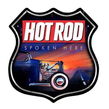 Hot Rod Spoken Here Zwaar Metalen Bord | Fiftiesstore