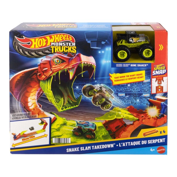 Hot Wheels Monster Trucks Snake Slam Takedown Track | Hot Wheels