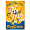 Hot and Buttery Popcorn Zwaar Metalen Bord | Fiftiesstore