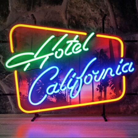 Hotel California Logo Neon Verlichting 70 x 50 cm - Oranje