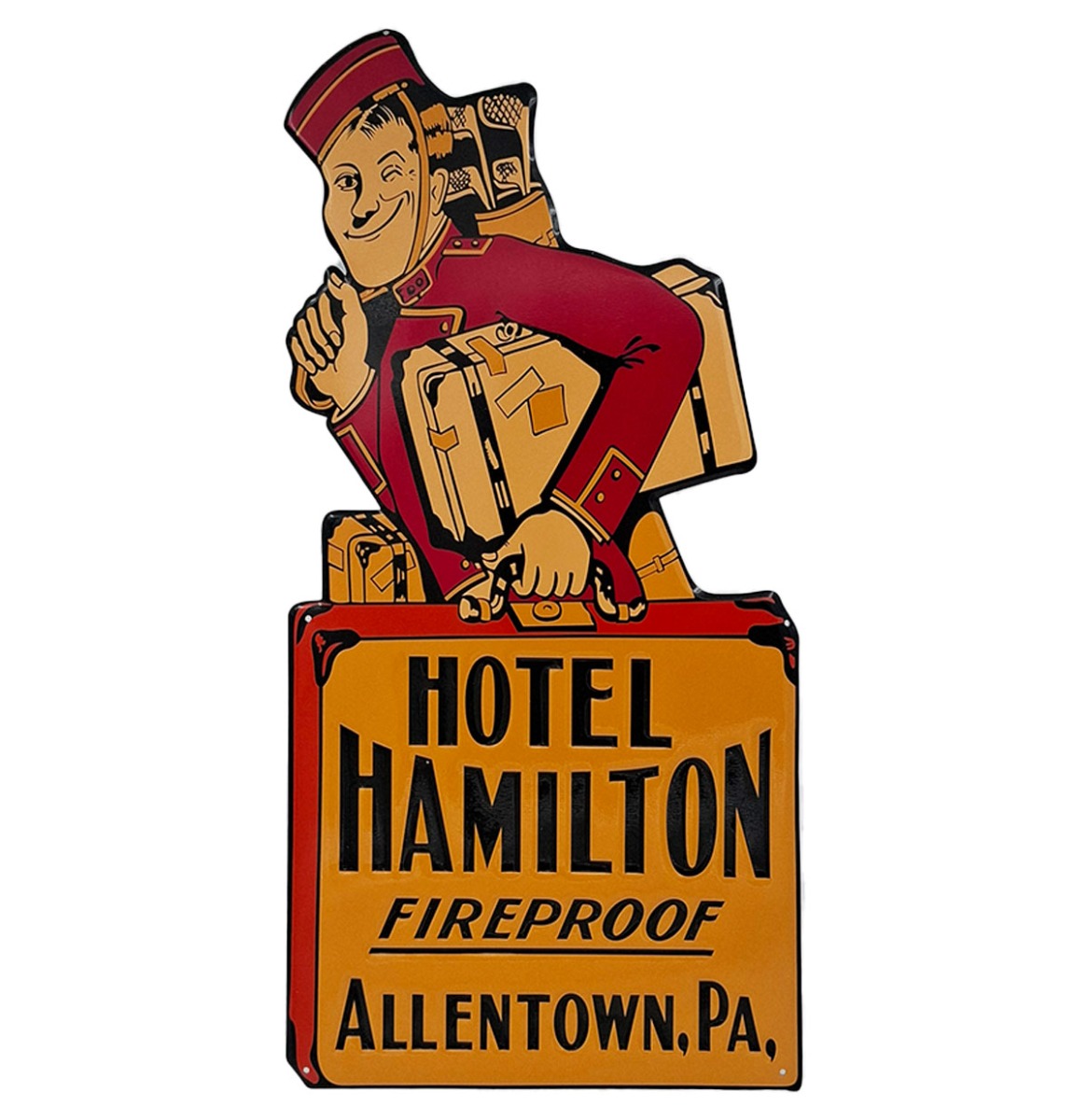 Hotel Hamilton Stalen Bord met Relief - 60 x 30cm | Fiftiesstore