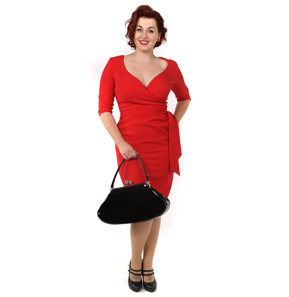 Hourglass Dress Luxe Crepe 3/4 Sleeve