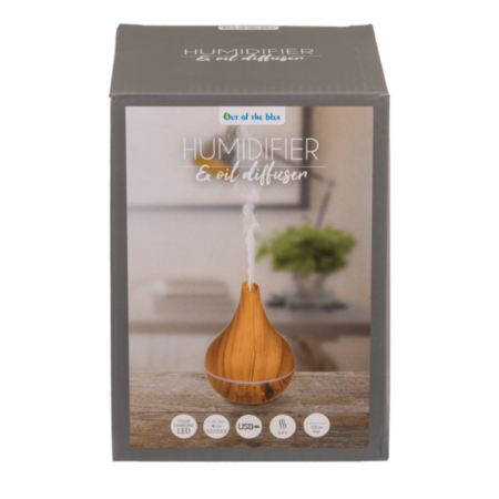 Houten Diffuser - Luchtbevochtiger - 120ml met LED - USB oplaadbaar | Out of the Blue