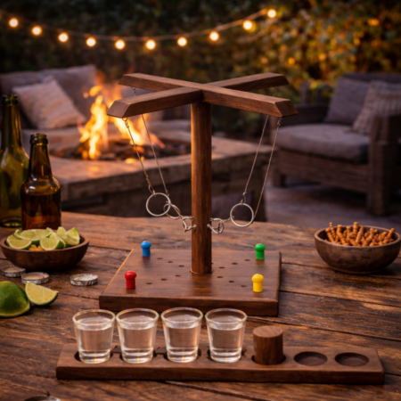 Houten Ring Toss Drinking Game - 32