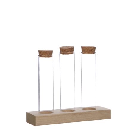Houten houder met 3 reageerbuizen | Ideas 4 Seasons