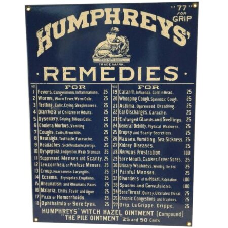 Humphreys' Remedies Emaille Bord - 40 x 30 cm | Fiftiesstore