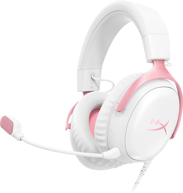 HyperX Cloud III Wired Gaming Headset - Wit/Roze (PC