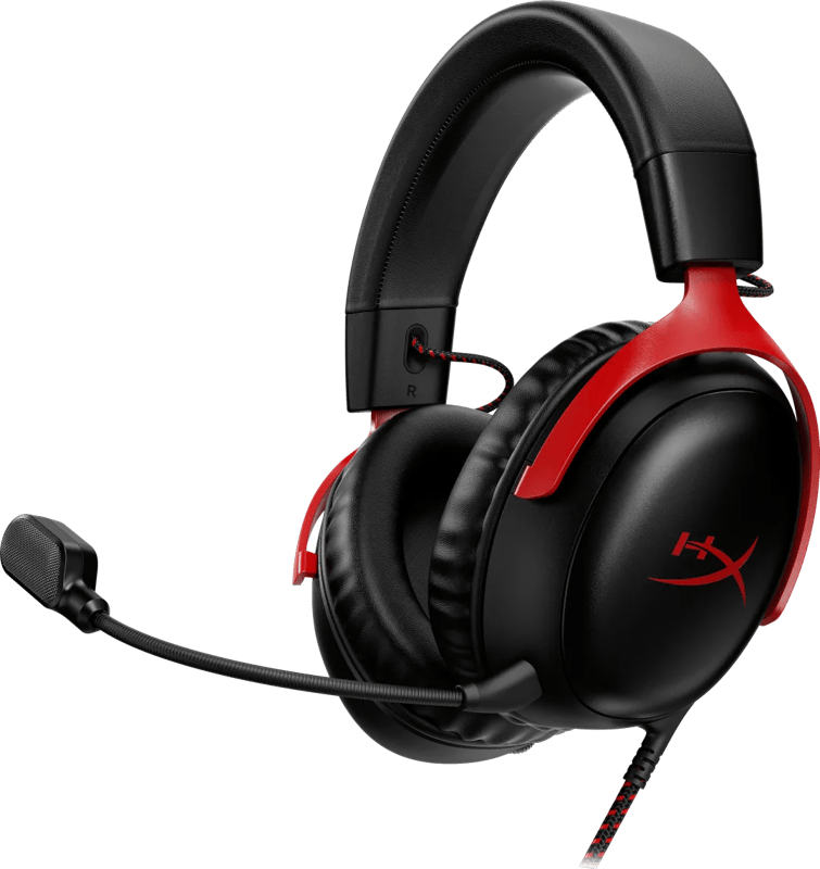 HyperX Cloud III Wired Gaming Headset - Zwart/Rood (PC