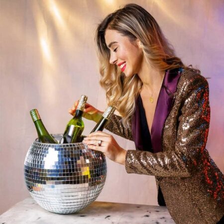 IJsemmer Discobal ø27cm - Disco Ball Ice Bucket - Zilver | MikaMax