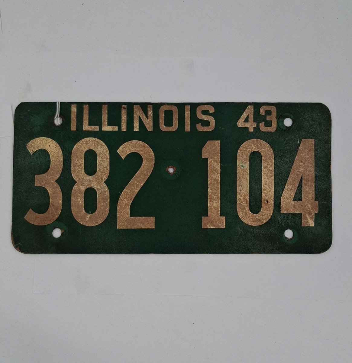 Illinois - 1943 Originele Fiberboard Kentekenplaat | The Dutch Pickers