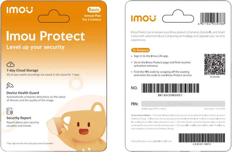Imou Protect Basic Servicekaart 1 Jaar