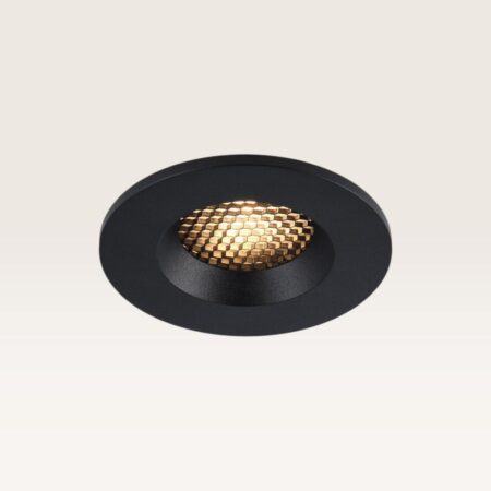 Inbouwspot Juvano nero - Inbouwdiepte 27mm - GU10-fitting - IP54 voor binnen en buiten - Zwart - Met doorlusbedrading - Honingraat | LUSENZ