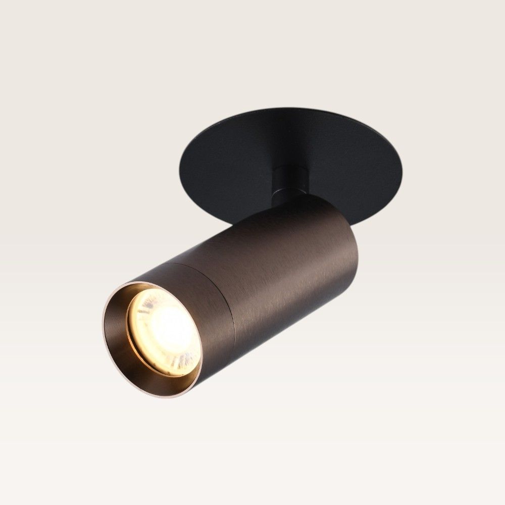 Inbouwspot Mavion nero bronzo - Mini GU10 (MR11) - Spotlight - Zwevend licht - IP20 voor binnen - Zwart en brons - Met doorlusbedrading | LUSENZ