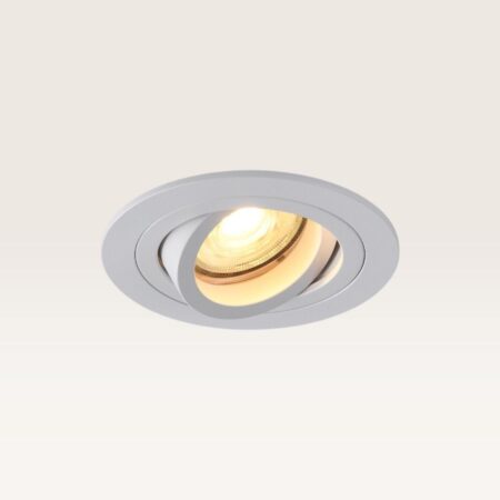 Inbouwspot Ovaro bianco - Diameter 92mm - Plat - GU10-fitting - IP20 voor binnen - Wit - Met doorlusbedrading | LUSENZ