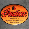 Indian America's Pioneer Motorcycle Emaille Bord | 10% korting | Indian Motorcycles