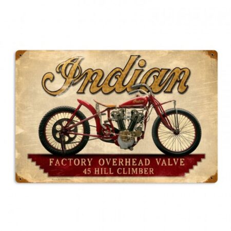 Indian Factory Overhead Valve Zwaar Metalen Bord 45 x 30 cm | Indian Motorcycles