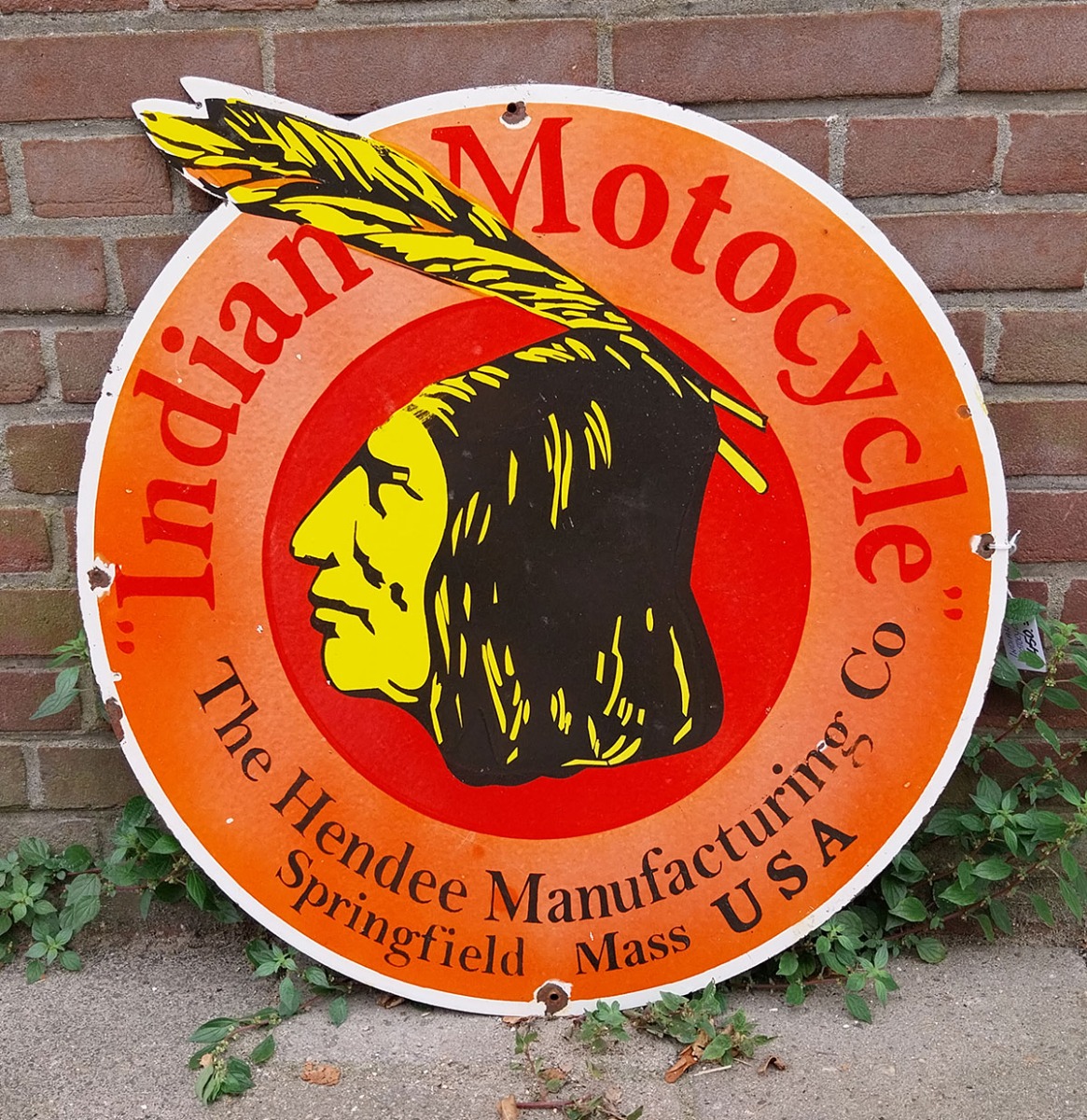 Indian Motocycles Logo Emaille Bord - Ø64cm | Indian Motorcycles