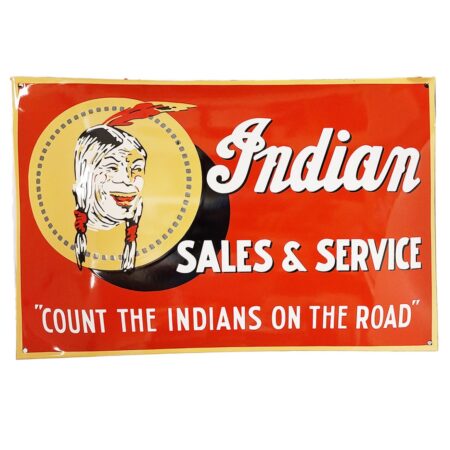 Indian Motorcycles Sales & Service Emaille Bord - 60 x 40 cm | Indian Motorcycles
