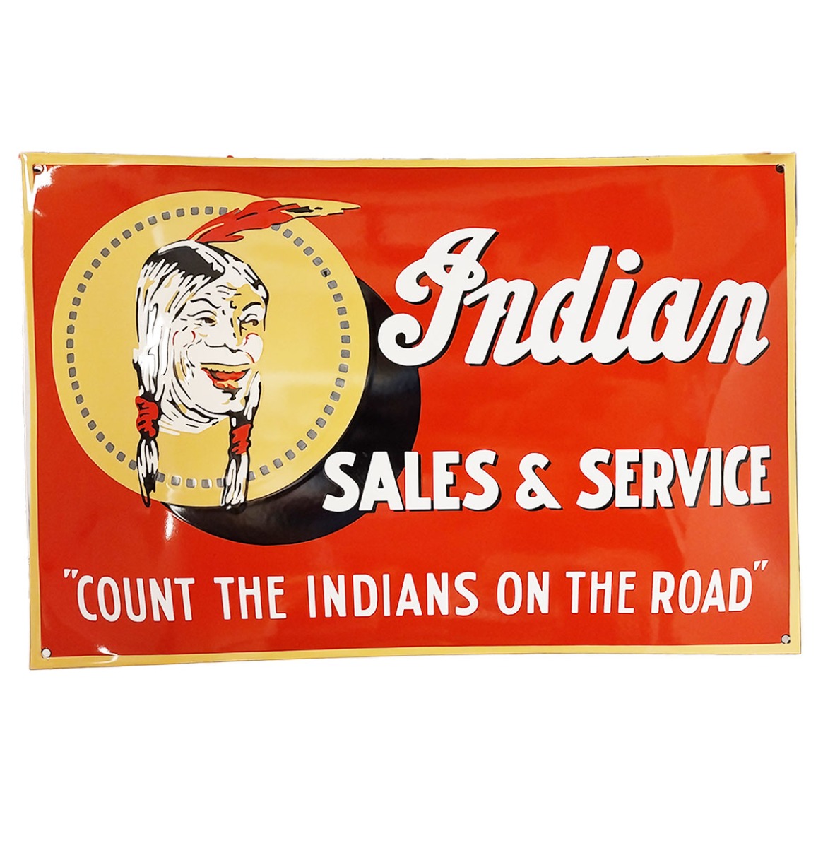 Indian Motorcycles Sales & Service Emaille Bord - 60 x 40 cm | Indian Motorcycles
