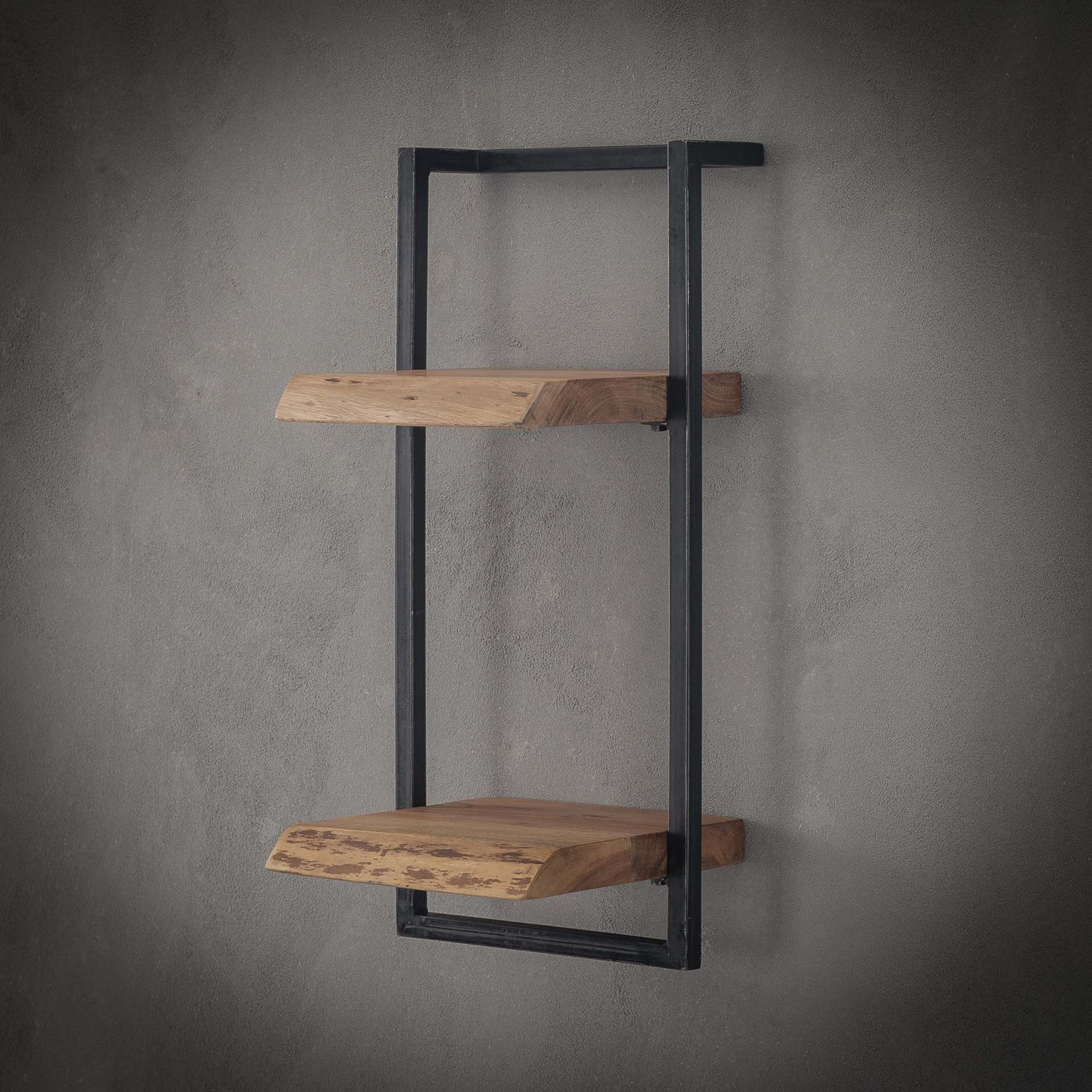 Industriële Wandplank 'Buster' dubbel 30cm | LifestyleFurn