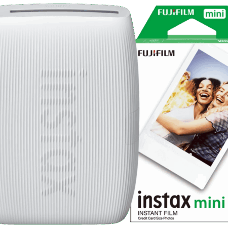 Instax Mini Link 3 Clay White + Fujifilm Instax Mini Colorfilm Glossy (20 stuks)