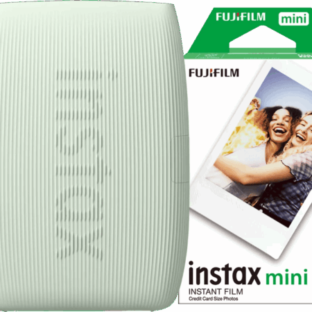 Instax Mini Link 3 Sage Green + Fujifilm Instax Mini Colorfilm Glossy (20 stuks)