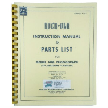 Instructie Manual & Onderdelen Lijst - Rock-Ola Jukebox Model 1448 (EN) | Rock-Ola