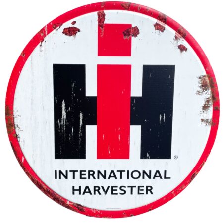 International Harvester Logo XXL Rond Metalen Wandbord 90 cm - Relief | Fiftiesstore