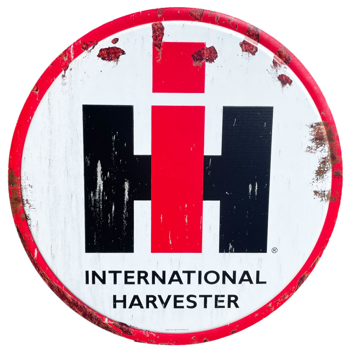 International Harvester Logo XXL Rond Metalen Wandbord 90 cm - Relief | Fiftiesstore