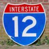 Interstate 12 Verkeersbord - 91 x 91cm - Origineel | The Dutch Pickers
