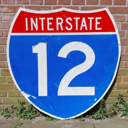 Interstate 12 Verkeersbord - 91 x 91cm - Origineel | The Dutch Pickers