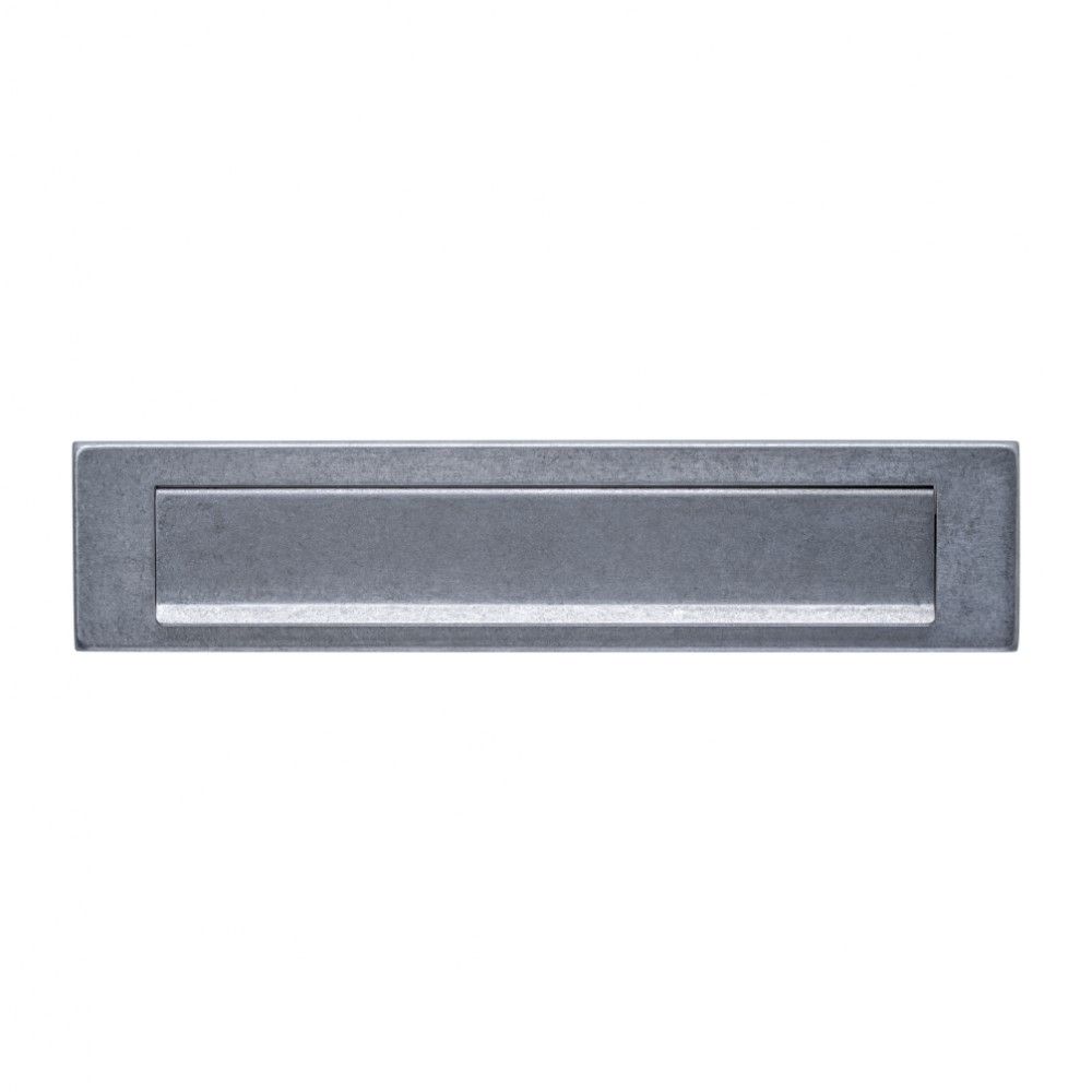 Intersteel Briefplaat 340x75mm met klep/regenrand - PVD RVS getrommeld | Intersteel