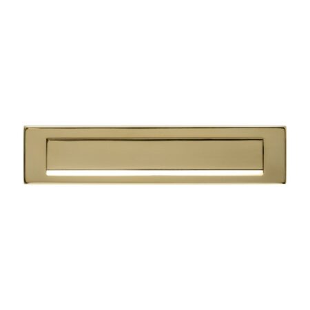 Intersteel Briefplaat 340x75mm met klep/regenrand - PVD messing kleur | Intersteel