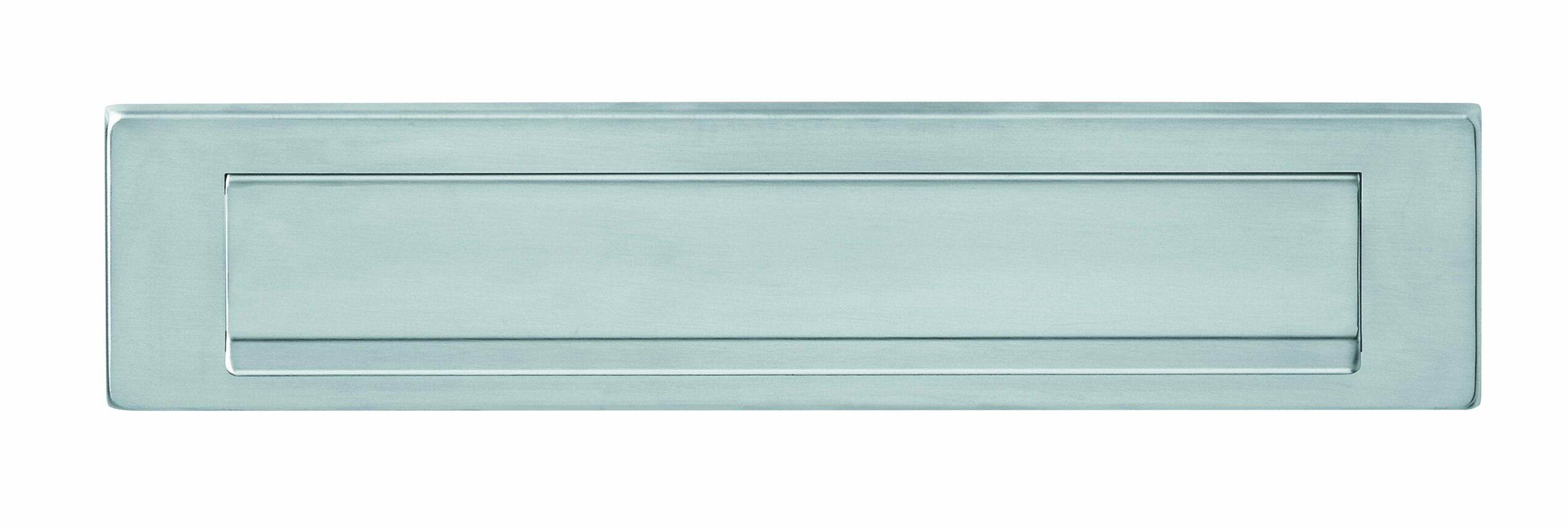 Intersteel Briefplaat 340x75mm met klep/regenrand - RVS geborsteld | Intersteel