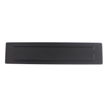 Intersteel Briefplaat 340x75mm met klep/regenrand - RVS/mat zwart | Intersteel