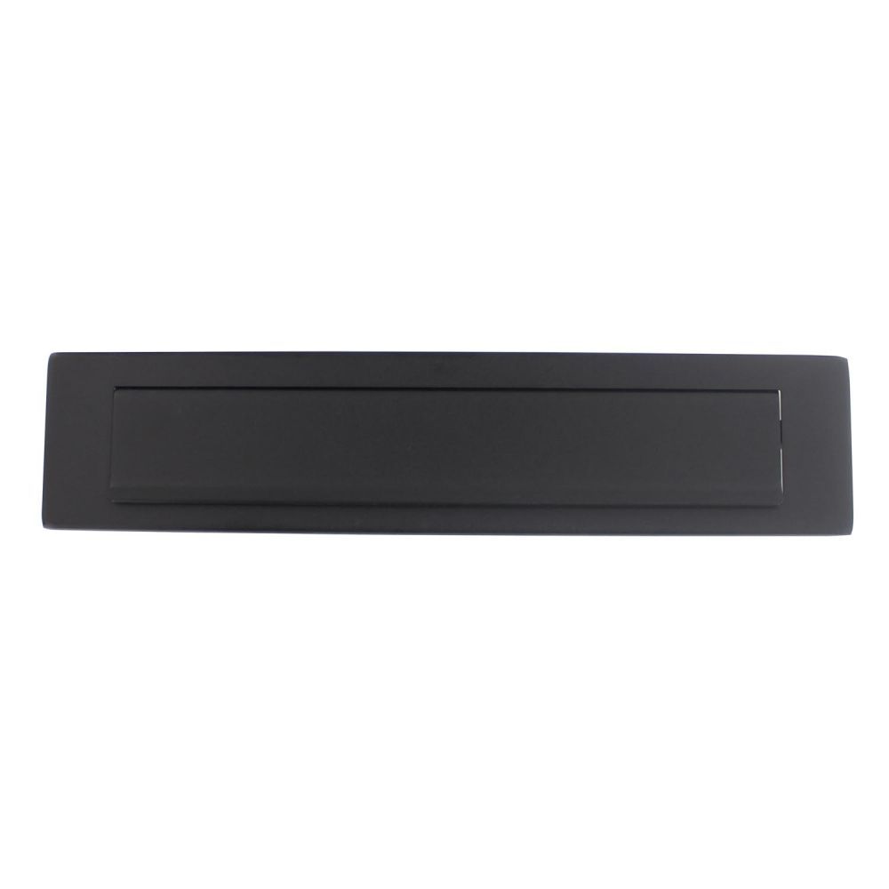 Intersteel Briefplaat 340x75mm met klep/regenrand - RVS/mat zwart | Intersteel