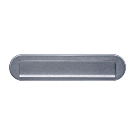 Intersteel Briefplaat ovaal 340x80mm met klep/regenrand - PVD RVS getrommeld | Intersteel
