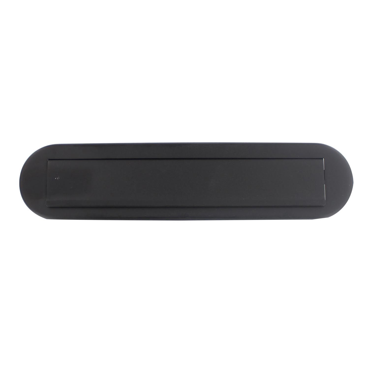 Intersteel Briefplaat ovaal 340x80mm met klep/regenrand - RVS/mat zwart | Intersteel
