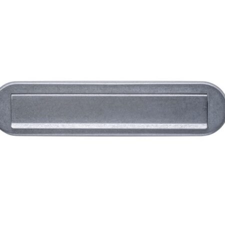 Intersteel Brievenbus ovaal met klep en regenrand getrommeld RVS | Intersteel