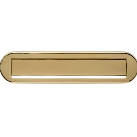 Intersteel Brievenbus ovaal met klep/regenrand PVD messing | Intersteel