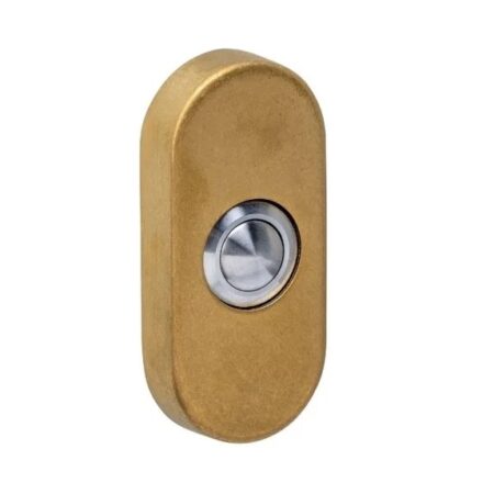 Intersteel Deurbel drukker ovaal verdekt PVD messing getrommeld | Intersteel