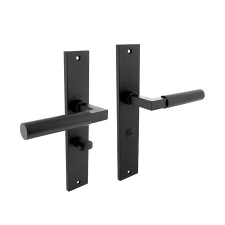 Intersteel Deurklink Bau-Stil op schild WC slot 63mm mat zwart | Intersteel