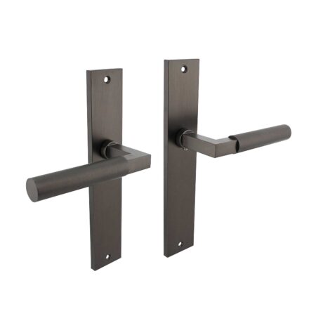 Intersteel Deurklink Bau-Stil op schild in antracietgrijs | Intersteel