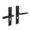Intersteel Deurklink Bau-Stil op schild met profielcilindergat 55mm mat zwart | Intersteel