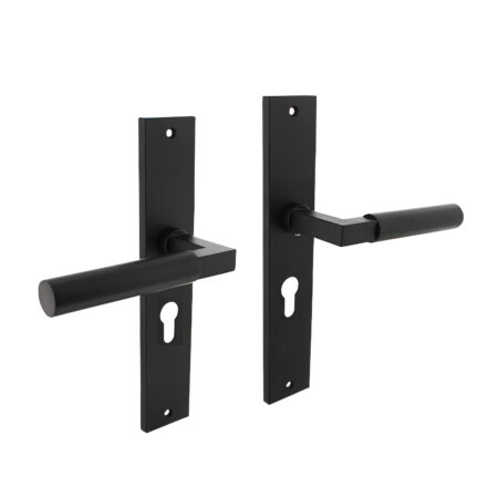 Intersteel Deurklink Bau-Stil op schild met profielcilindergat 55mm mat zwart | Intersteel